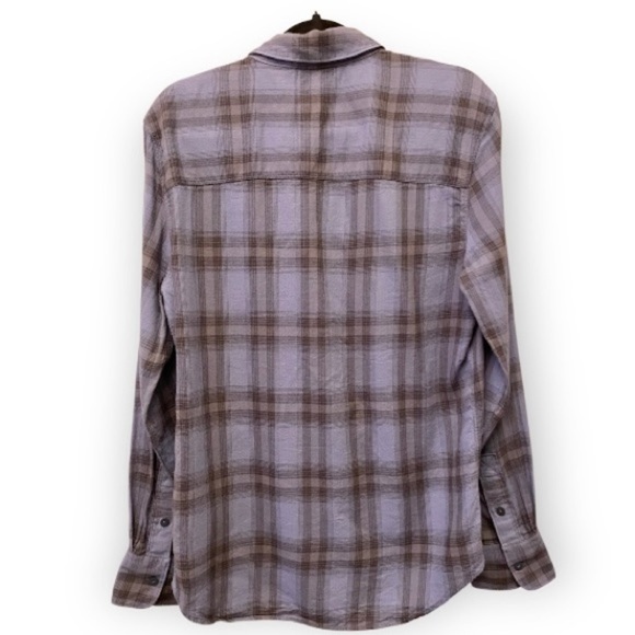 PAIGE Everett Flannel Shirt Men’s Size Med Windmill Blue Plaid Button Front - Picture 4 of 11